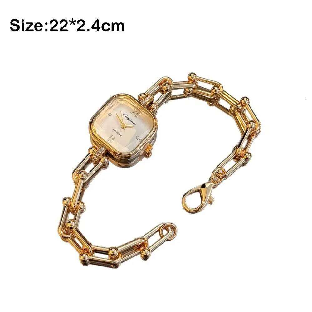 Vintage Square U-Shape Clasp Design Ladies Elegant Gift Quartz H260228
