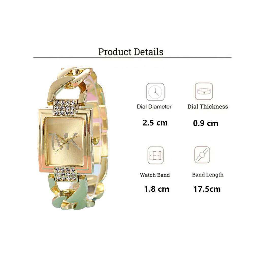 Luxury Brand Women's Fashion Elegant Style Metal Strap Square Trendy Quartz for Women Woman's Wrist Clock H260228
