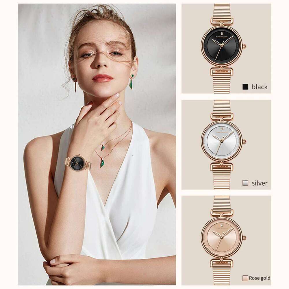 Hannah Martin Top Brand Original Women's 29mm Mini Dial Rose Gold Luxury Fashion Japanese Quartz Movement for Women H260228