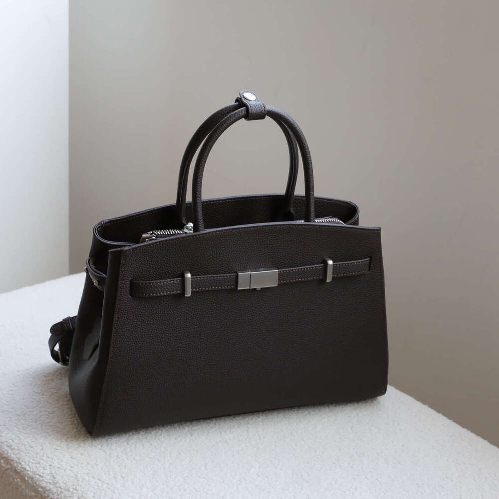 2026 New European and American Fashion Genuine Leather Platinum Tote Briefcase Handbag Shoulder Crossbody Bag for Women