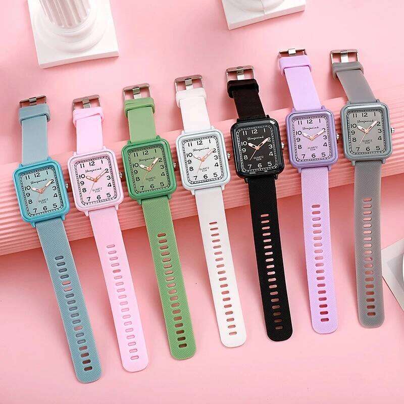 Fashion Rectangle Dial Ladies Quartz Silicone Strap Womens Wrist Reloj Mujer Girls Clock Gift H260228