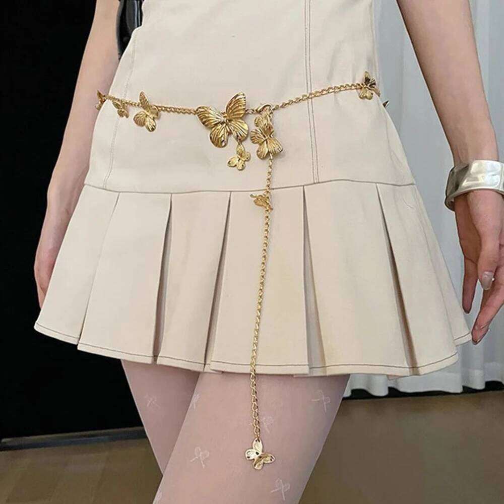Exquisite Long Tassel chian Butterfly Chain for Women Silver color Metal Belt Lady Body Chains Waist Strap Accessories H260228