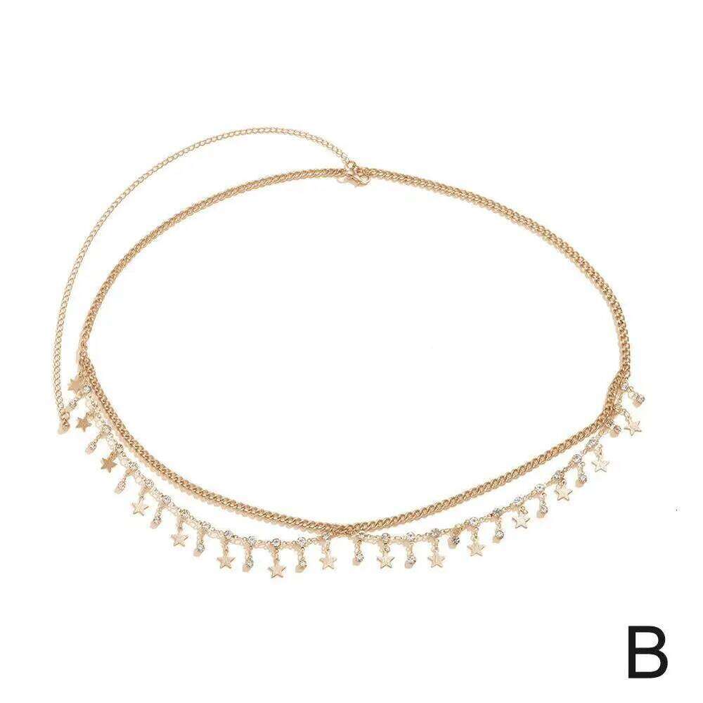 Sexy Shiny Waist Chain For Women Girls Simple Fashion Beach Bikini Multi Layered Rhinestone Star Tassel Body Cha W6Q0 H260228