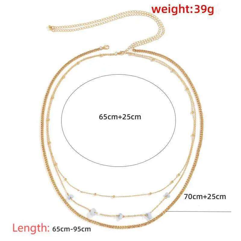 Simple Double Layer Bead Ladies Waist Belly Belt Chain Fashion Body Jewelry Spring Summer Gifts H260228