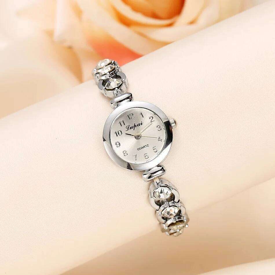Women es 2024 Brands Stainless Steel Crystal Wrist Fashion Ladies Dress Reloj Mujer Montre Femme H260228