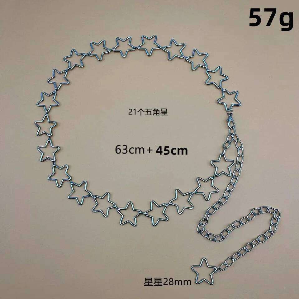 Simplicity Single-layer Four Star Alloy Waist Street Photo Women's Body Chain H260228