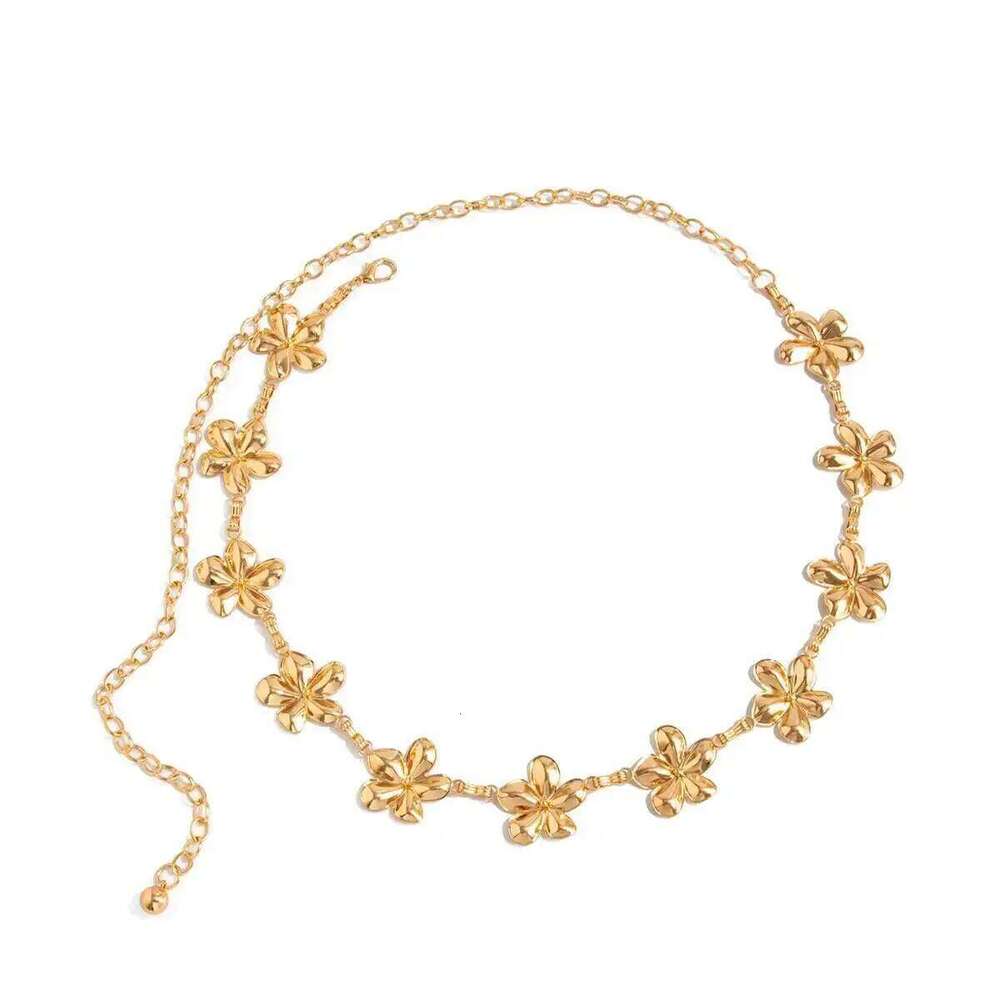 KunJoe Elegant Gold Color Flower Belt Belly for Women Summer Beach Sexy Adjustable Waist Chain Bikini Body Jewelry New H260228