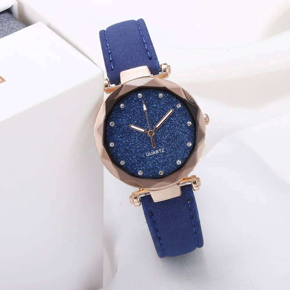 Round Face Rhinestone Star Sky Silver Pink Women for Leisure Fashion Trend Frosted Belt Vintage Black Quartz Wrist H260228