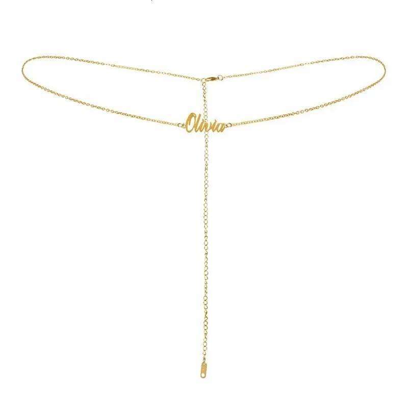 Custom Stainless Steel Name Belly for Women Waist Circumference Sexy Personality Body Chain Jewelry H260228