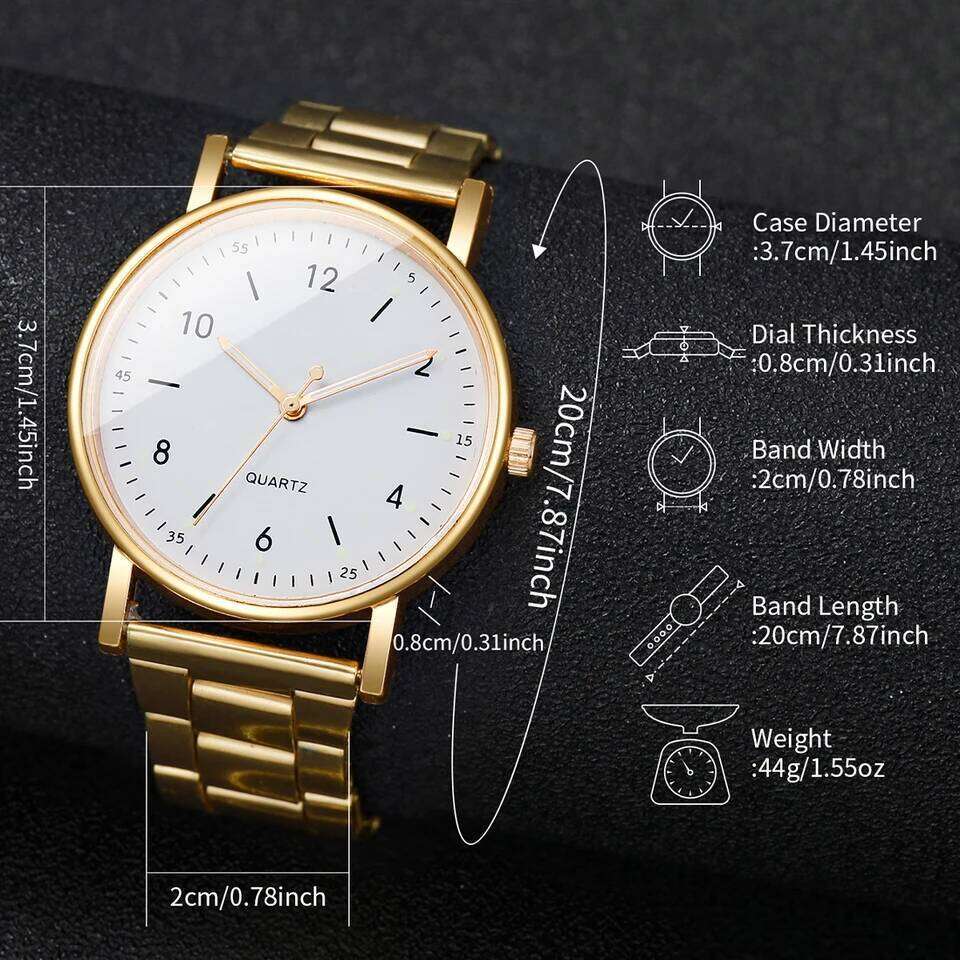 2/4PCS Fashion Arabic Dial Women es Simple Quaretz Wrist with s Set Reloj MujerWithout Box H260228