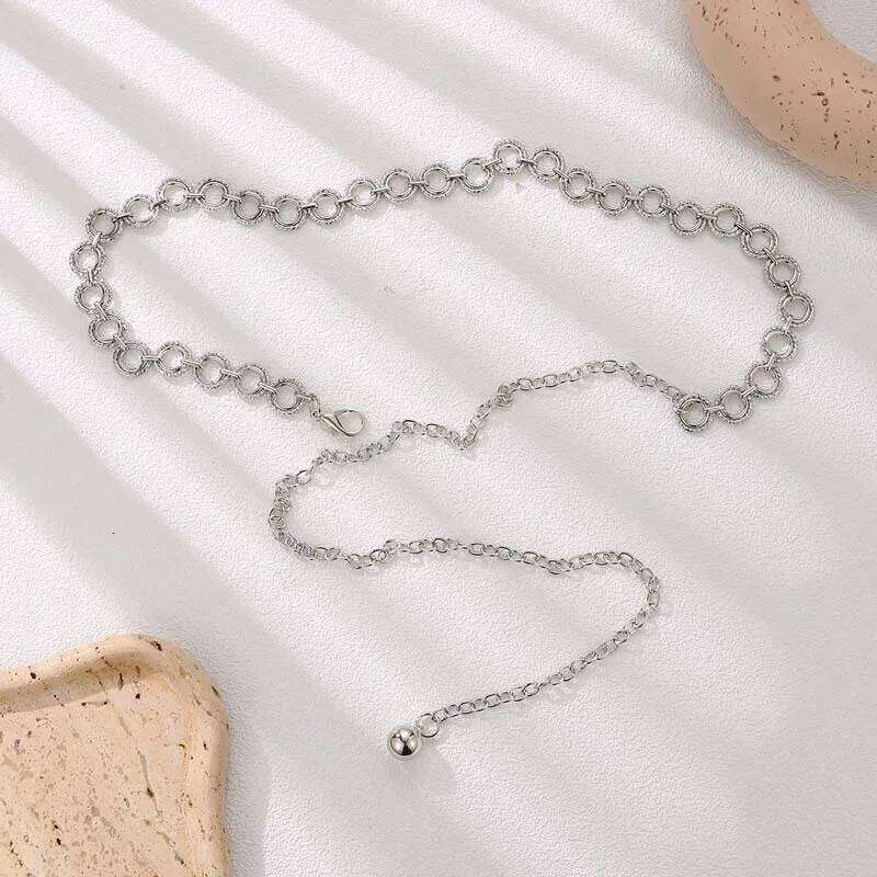 Exaggerated Metal Geometric Circular Waist for Women Fashion Gold Color Hollow Round Belly Chain Jewelry Accessories H260228