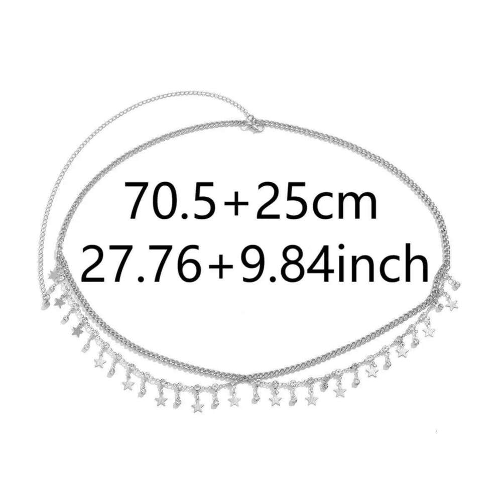 Boho Vintage Star Pendant Waist Trend Shiny Rhinestone Claw Belly Chain Women Summer Sexy Beach Bikini Body Jewelry H260228