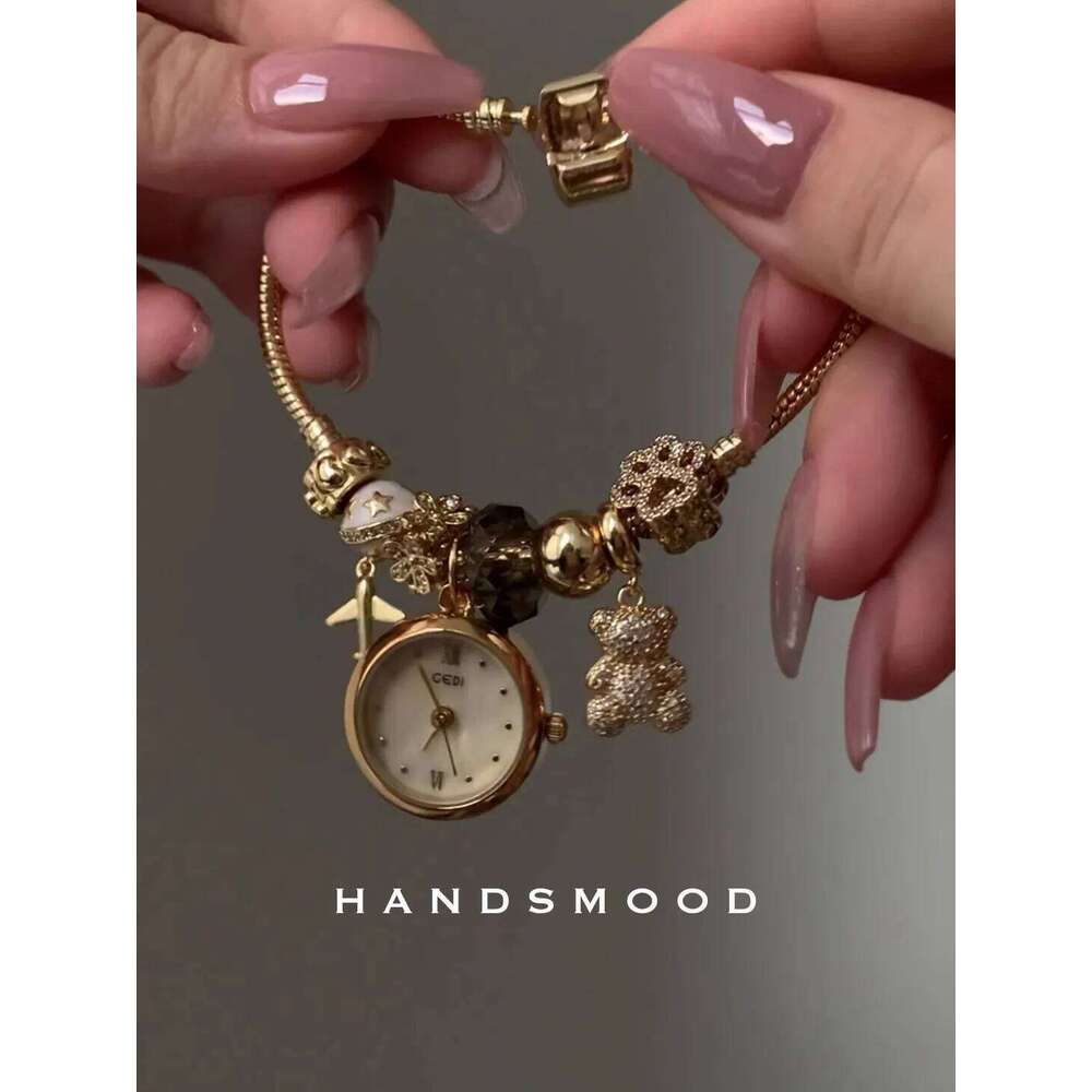 Luxurious, Exquisite, and Fashionable Gold Design High-Quality, Refined Ladies' Premium Quartz Timepiece Gift H260228