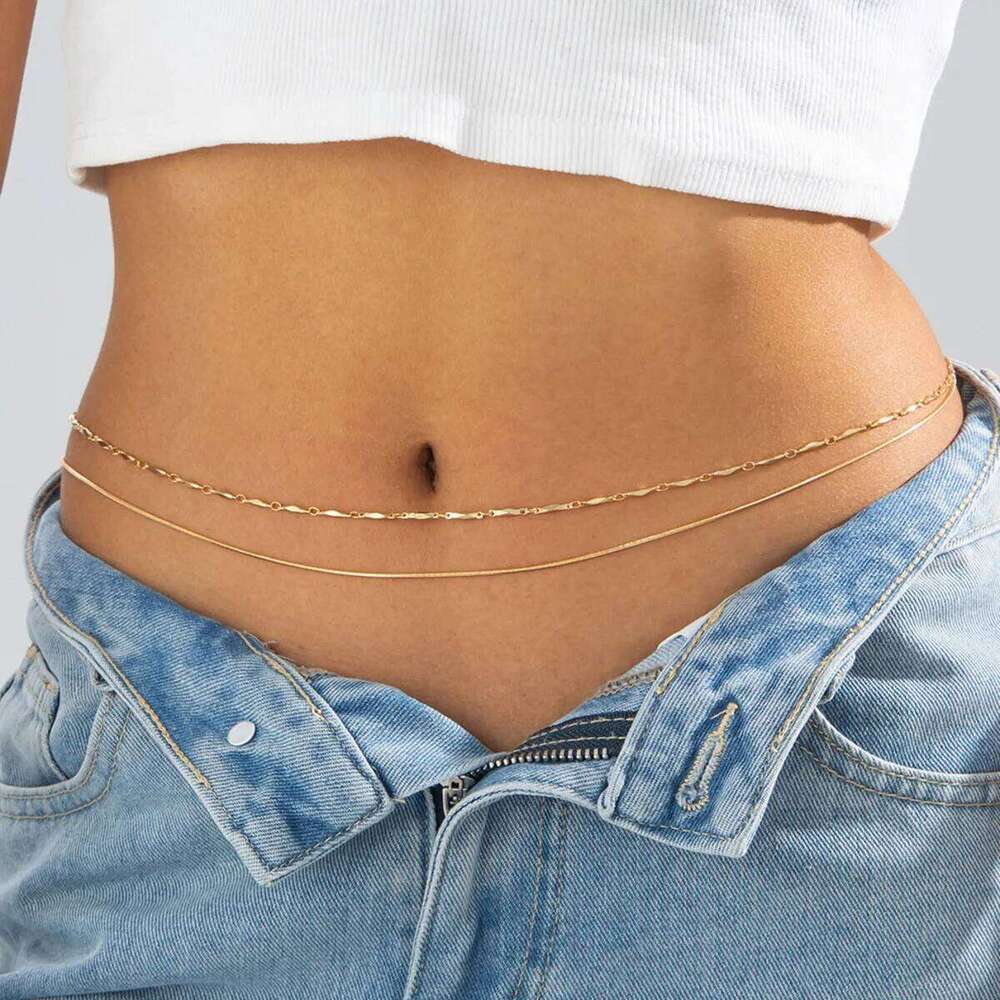 Ingemark 6 Styles Sexy Boho Snake Thin Chain Waist Belt for Women Summer Bikinis Simple Adjustable Belly Beach Body Jewelry Gift H260228