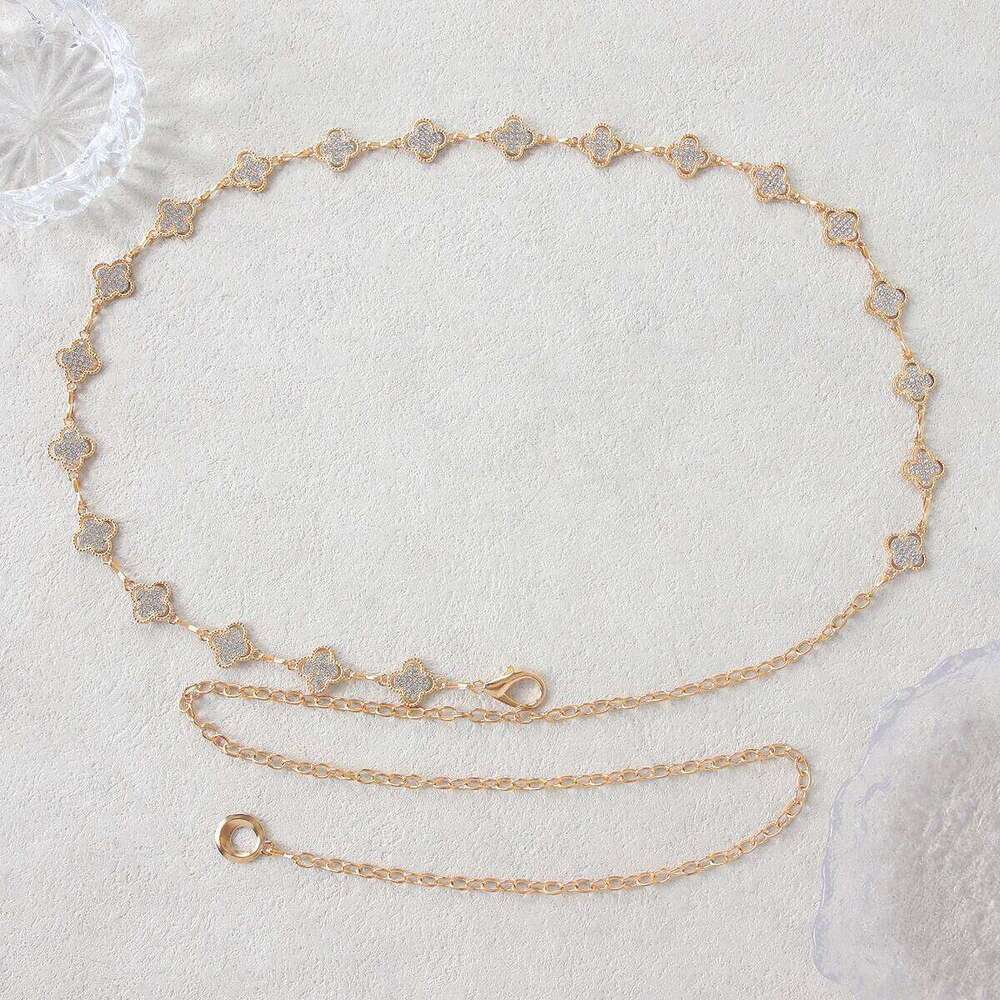 Simplicity Single-layer Four Star Alloy Waist Street Photo Women's Body Chain H260228