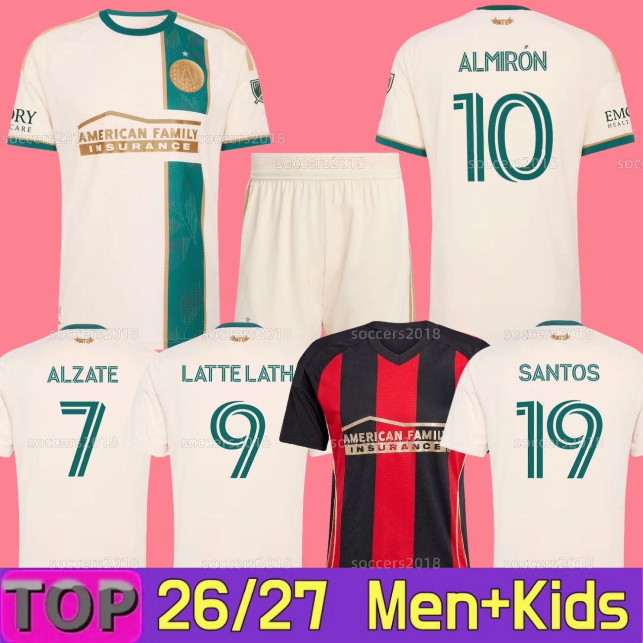 25 26 27 Atlanta United Soccer Jerseys ALMIRON LATTE LATH SANTOS MIRANCHUK LENNON 2025 2026 2027 Home Away Player football shirts MUYUMBA SABA KLICH Men kids kits 16-28