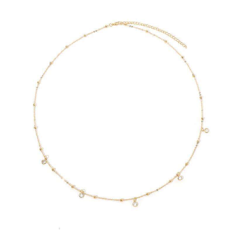 Rhinestone Waist Sexy Beach Metal Ball Thin Chain Body Chains Personalized And Minimalist Crystal Tassel Pendant Jewelry H260228