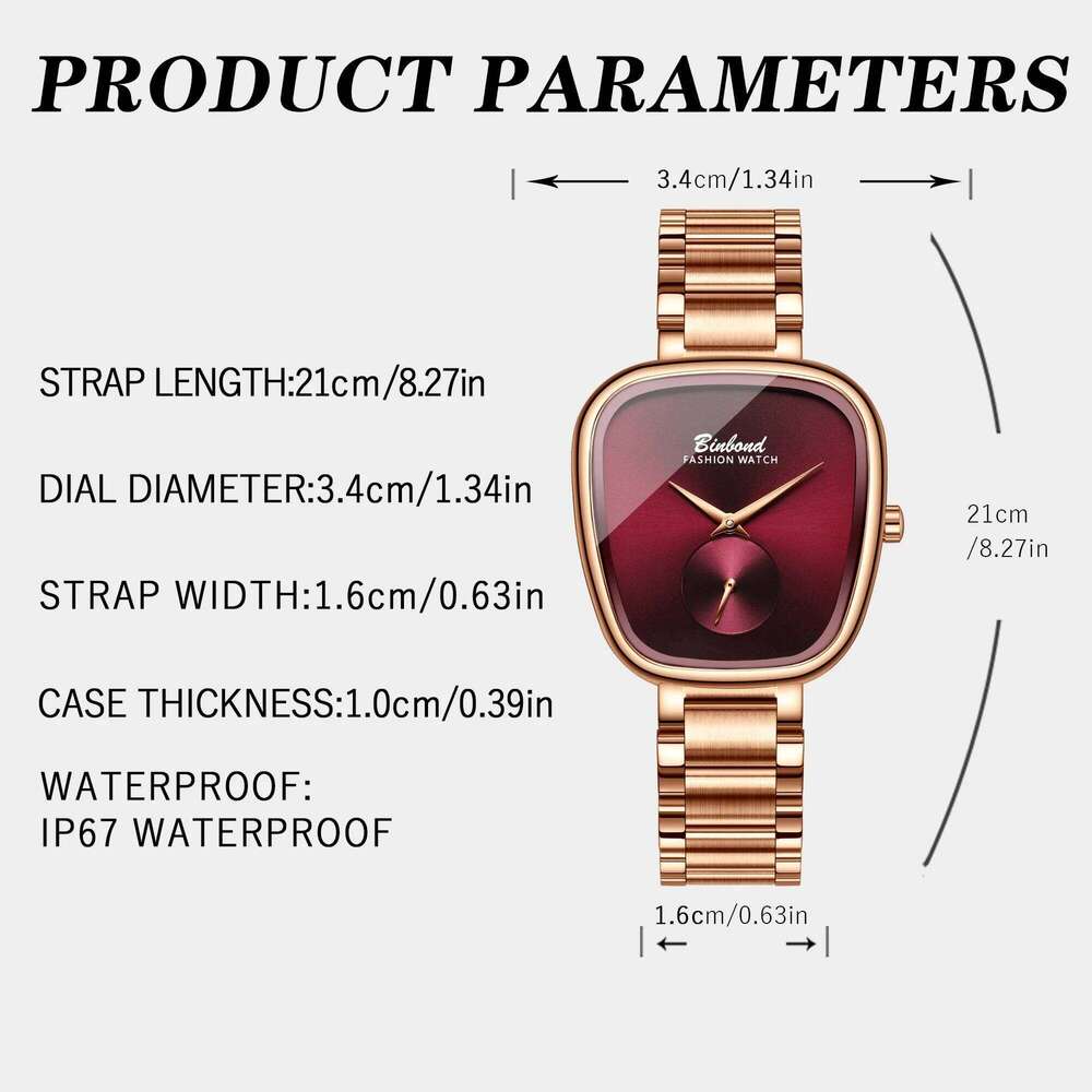 BINBOND Fashion Waterproof Stainless Steel Women's Simple High Quality Quartz es for woman H260228