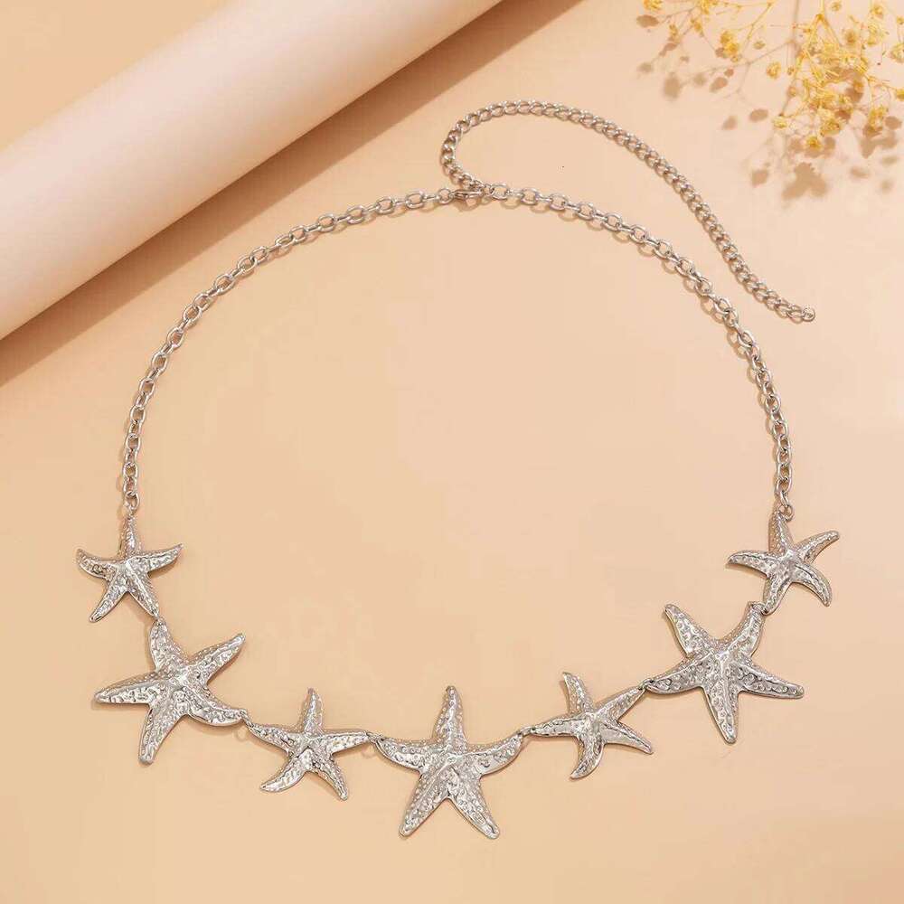 European and American Summer Vacation Style Metal Starfish Pendant Waist for Women, Sexy Beach Body Chain H260228
