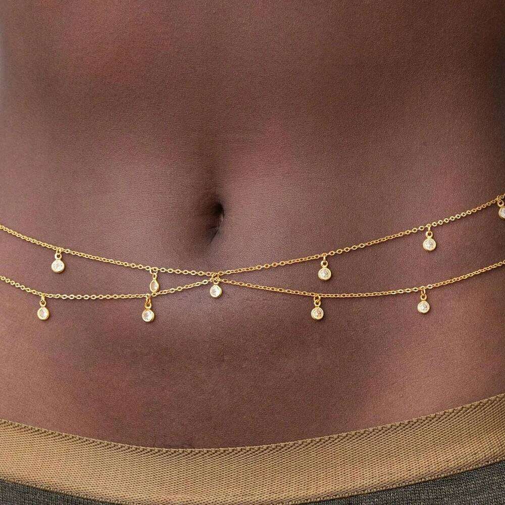 Waist For Women,Belly Chain Jewelry Waterproof Adjustable Beach Body Chains Layered H260228