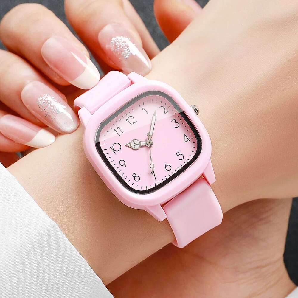 3PCS/Set Women Fashion Arabic Numeral Dial Quartz es Ladies Silicone Strap Girls Clock Reloj MujerWithout Box H260228
