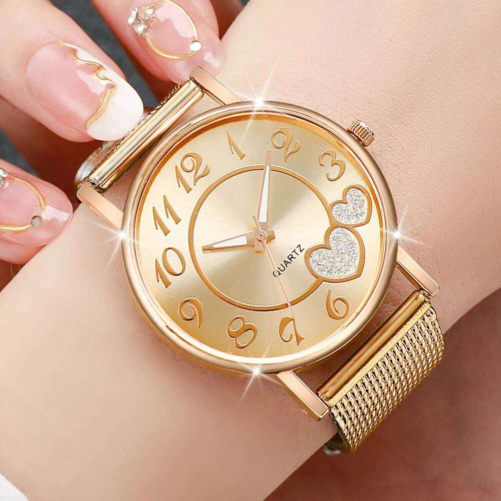 Fashion Heart Dial Women's Quartz Casual Plastic Band Analog es Reloj Mujer Girls Clock Gift H260228