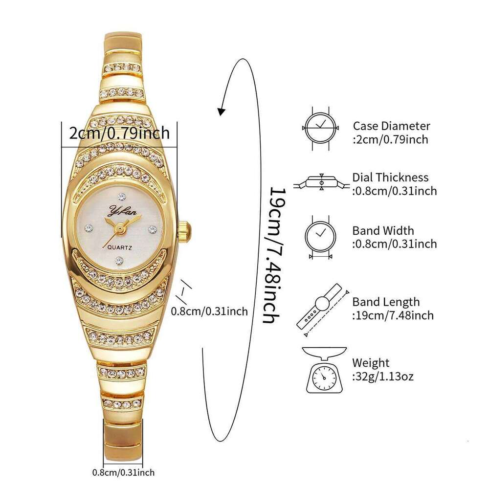 Elegant Women es Fashion Rhinestone Ladies Quartz Wristes Reloj MujerWithout Box H260228