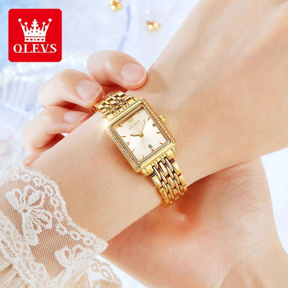 OLEVS 9995 Top Quartz Elegant Diamond Gift Women Automatic Date Waterproof Luminous Relojes Para Mujer H260228
