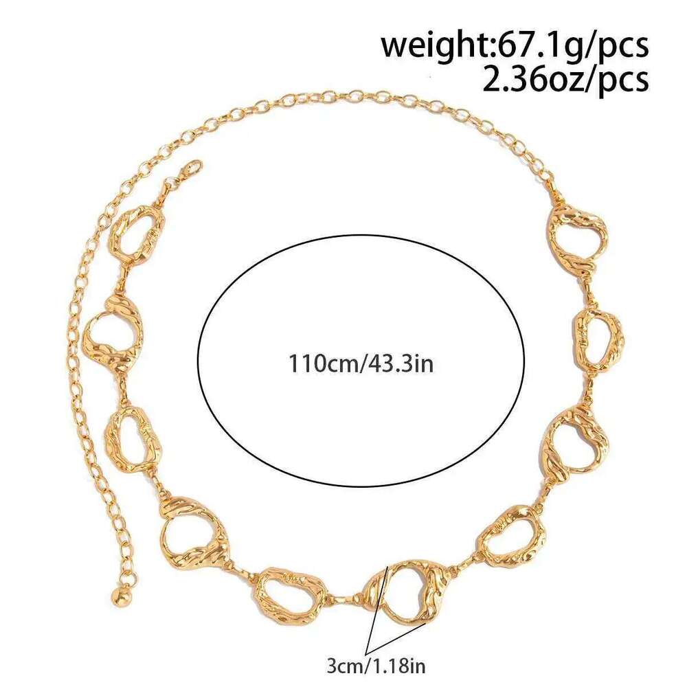 IngeSight.Z Punk Hollowout Gold Color Waist Chain Women Trendy Irregular Geometry Summer Beach Bikini Belly Belt Body Jewelry H260228