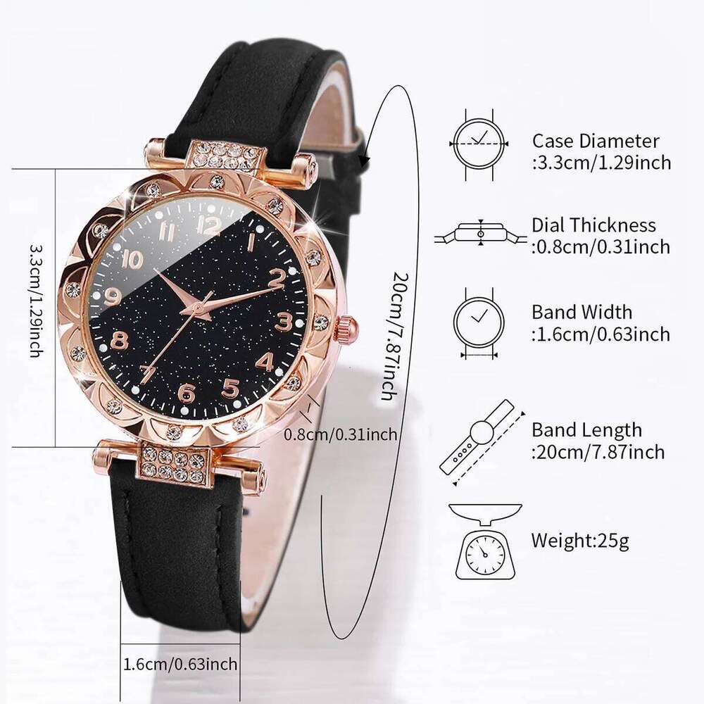 Fashion Arabic Starry Sky Dial Women Quartz Wrist Ladies Casual Leather Strap Relogio FemininoWithout Box H260228