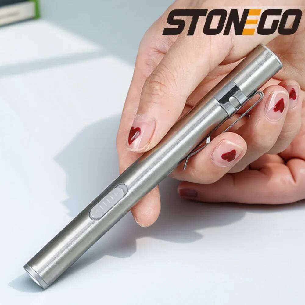 1PC Mini LED Flashlight USB Rechargeable Pocket Torch Portable Bright Camping Hiking Emergency Light Z260301