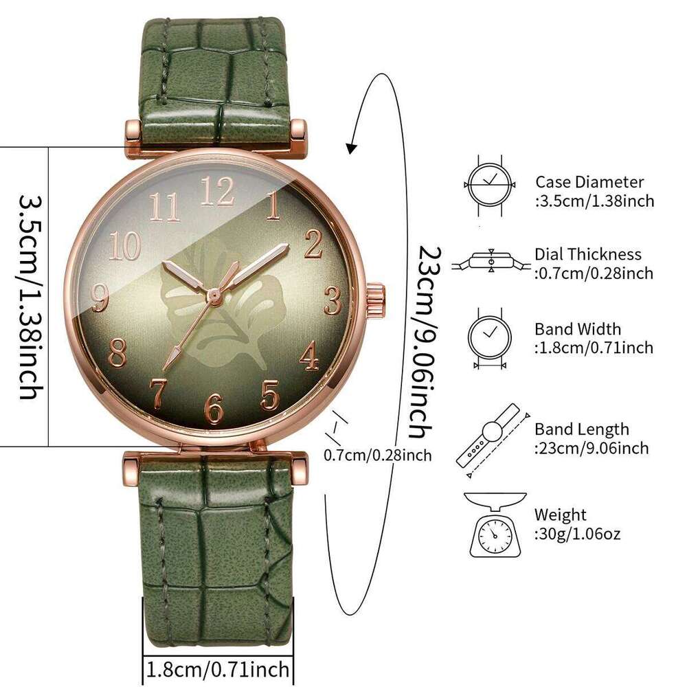 Fashion Leaf Dial Women Wrist Elegant Leather Strap Quartz For Ladies Clock Reloj Mujer Without Box H260228