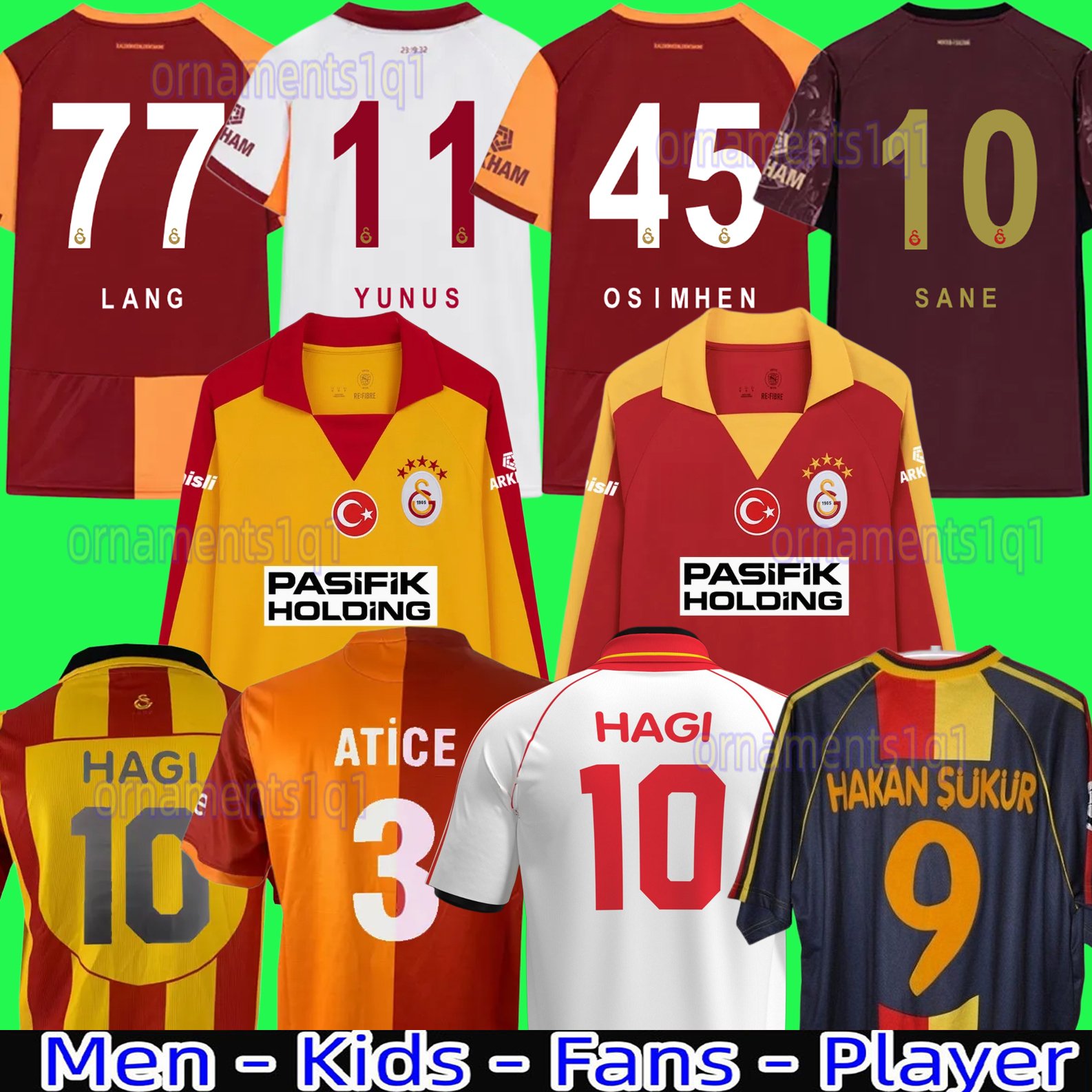 25 26 Galatasaray Soccer Jerseys Players fans ICARDI ZANIOLI BAKAMBU MERTENS ZAHA AKGUN AKTURKOGLU 100th Anniversary 2025 2026 men kids kit Football shirt