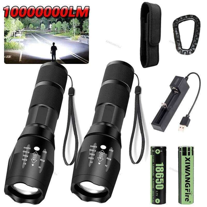 T6 Strong Light LED Aluminum Alloy Telescopic Zoom Battery Version Charging Outdoor Searchlight Remote Flashlight Z260301