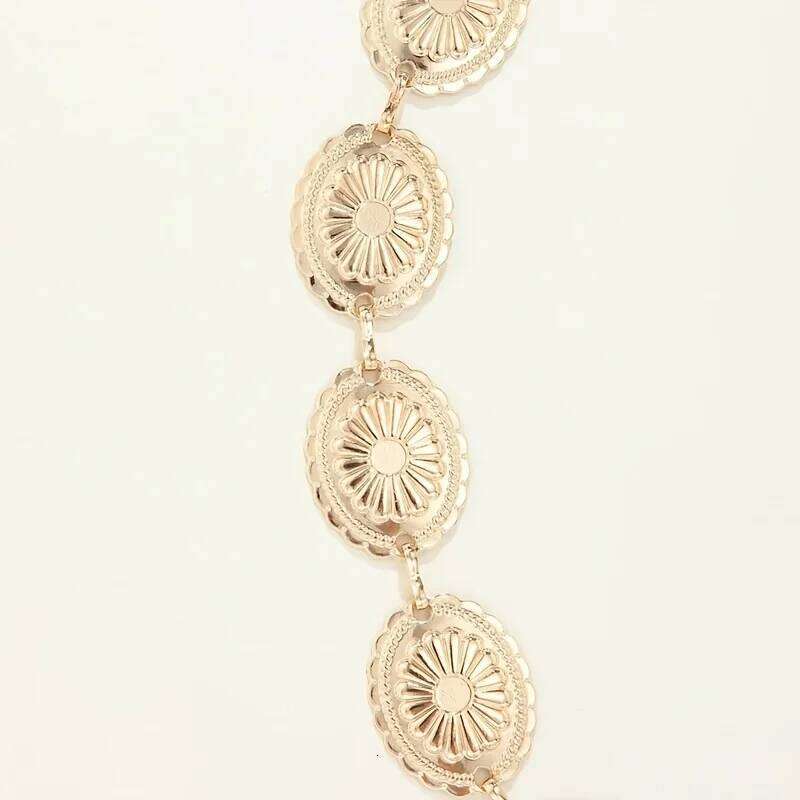 1pc MOFOROCO Women's Vintage Bohemian Metal - Adjustable -Tone Chain with Fringe & Buckle, Waist-Cinching Dress Belt H260228