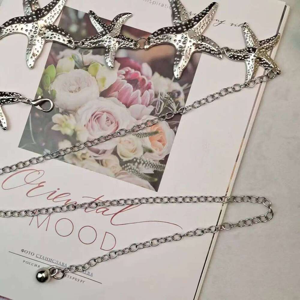 Trendy Sexy Beach Gold Color Metal Starfish Waist Women's Ocean Vacation Style Belly Chain Body Jewelry H260228
