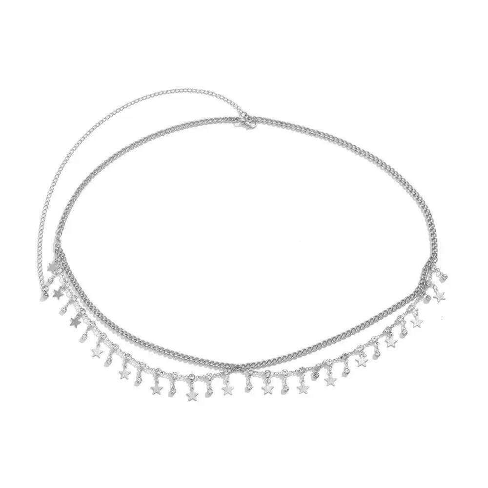Sexy Shiny Waist Chain For Women Girls Simple Fashion Beach Bikini Multi Layered Rhinestone Star Tassel Body Cha W6Q0 H260228