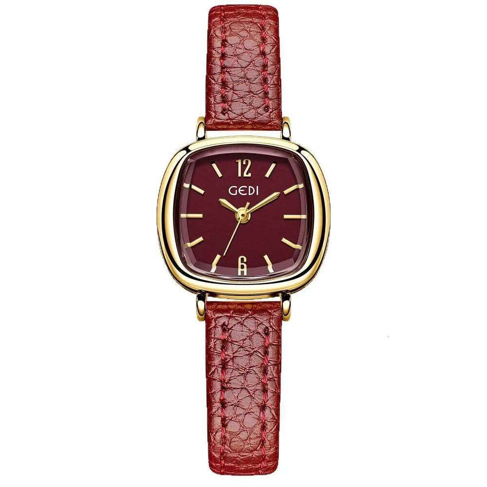 Ladies Simple Ankola Red Student Small Exquisite High End waterproof Women's Fashion Quartz Clock Wristes gift H260228