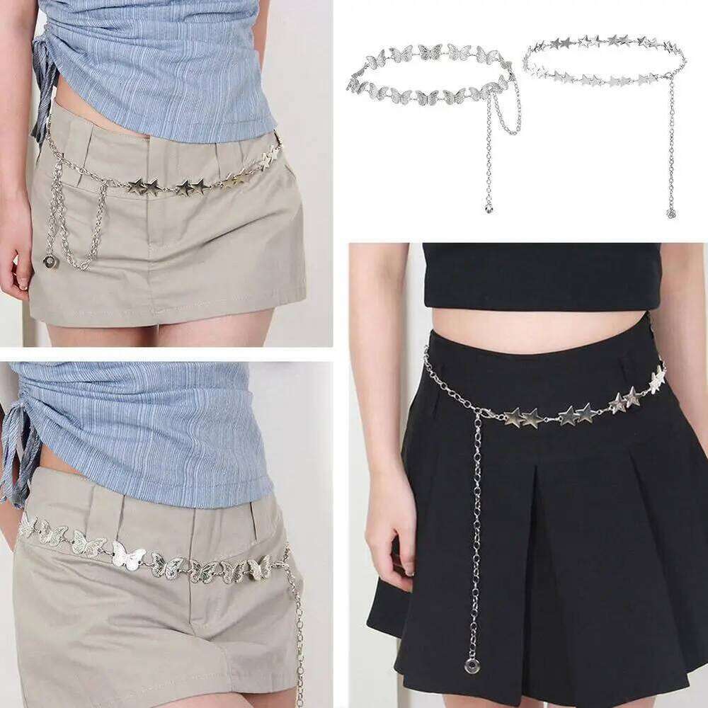 Fashion Butterfly Metal Bohemian Waist Belt For Women Five-pointed Sexy Body Chain Jewelry Accessories H260228