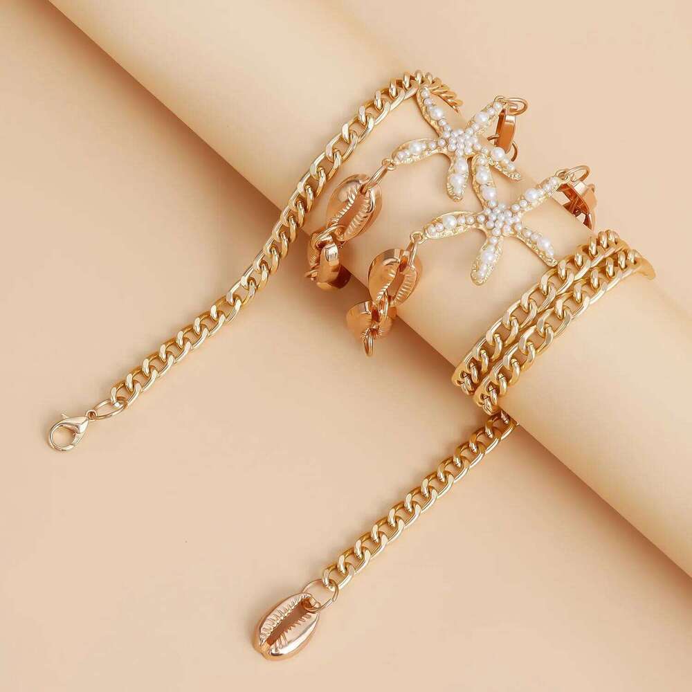 European American Summer Beach Shell Starfish Pendant Waist Sexy Hot Girl Bikini Versatile Body Chain H260228