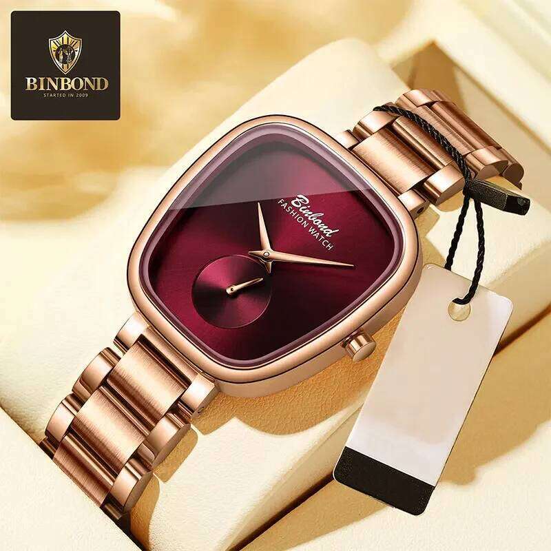 BINBOND Fashion Waterproof Stainless Steel Women's Simple High Quality Quartz es for woman H260228