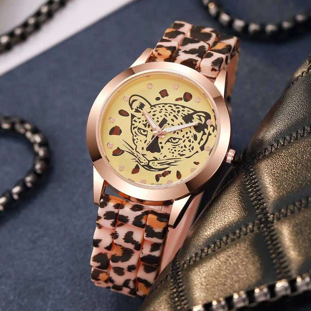 Fashion Leopard Printed Women es Casual Silicone Band Ladies Quartz Wrist Reloj MujerWithout Box H260228