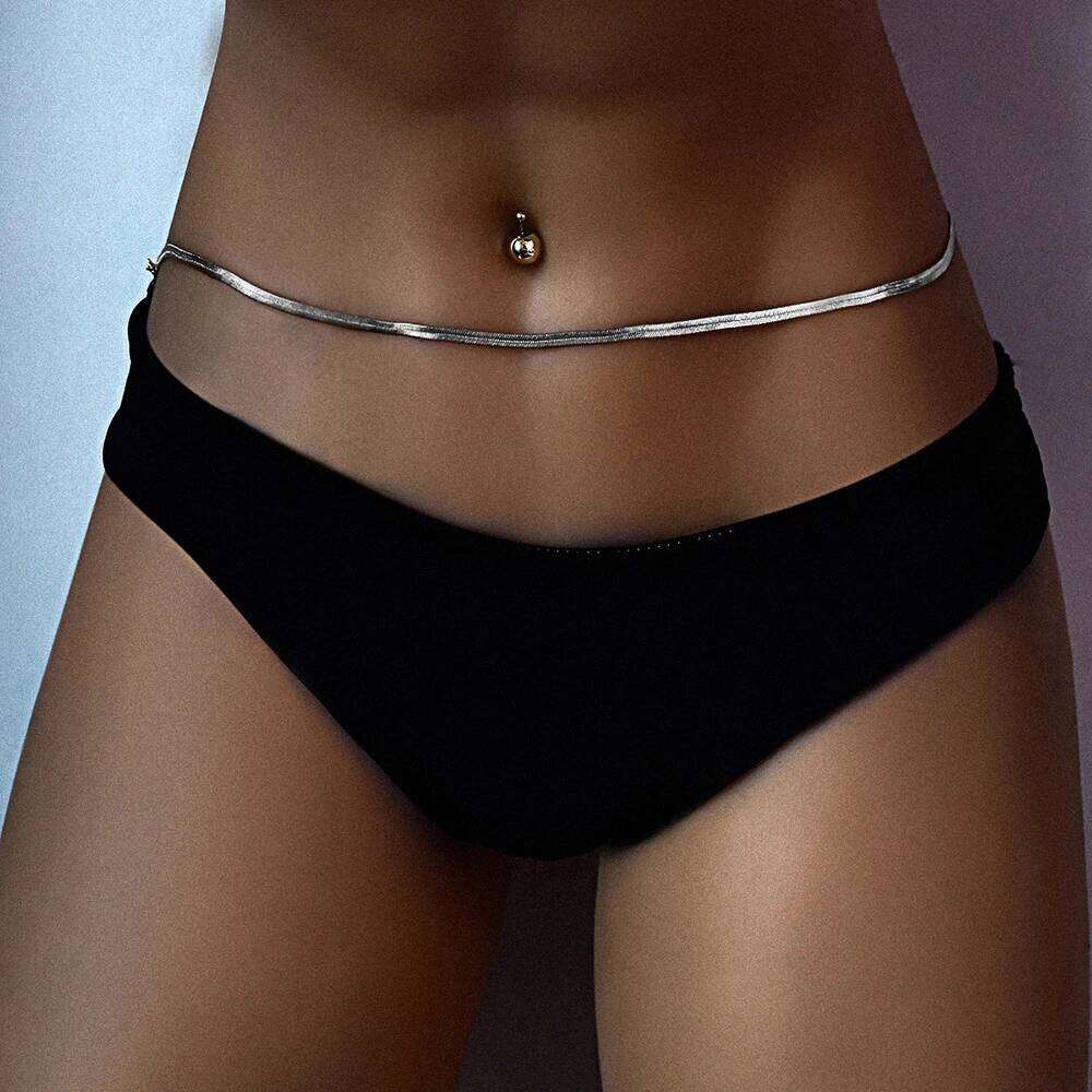 Simple Africa Indian Accessory Waistband Fashion Belly Belt Gold-plate Necklace For Women Sexy Snake Chain Waist Body Jewelry H260228