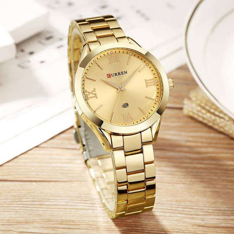 CURREN Women Luxury Fashion es Woman Clock Stainless Steel Simple Business Wrises Ladies Relogio Feminino 9007 H260228