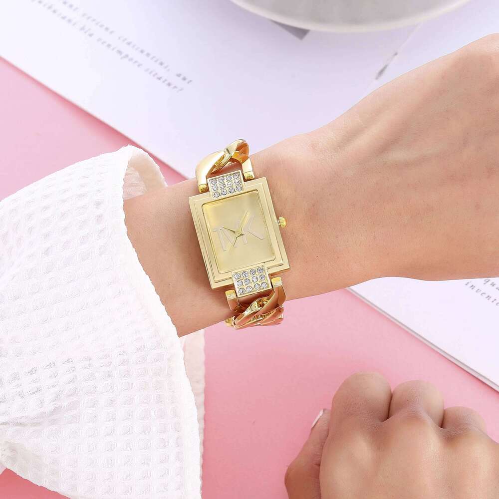 Luxury Brand Women's Fashion Elegant Style Metal Strap Square Trendy Quartz for Women Woman's Wrist Clock H260228