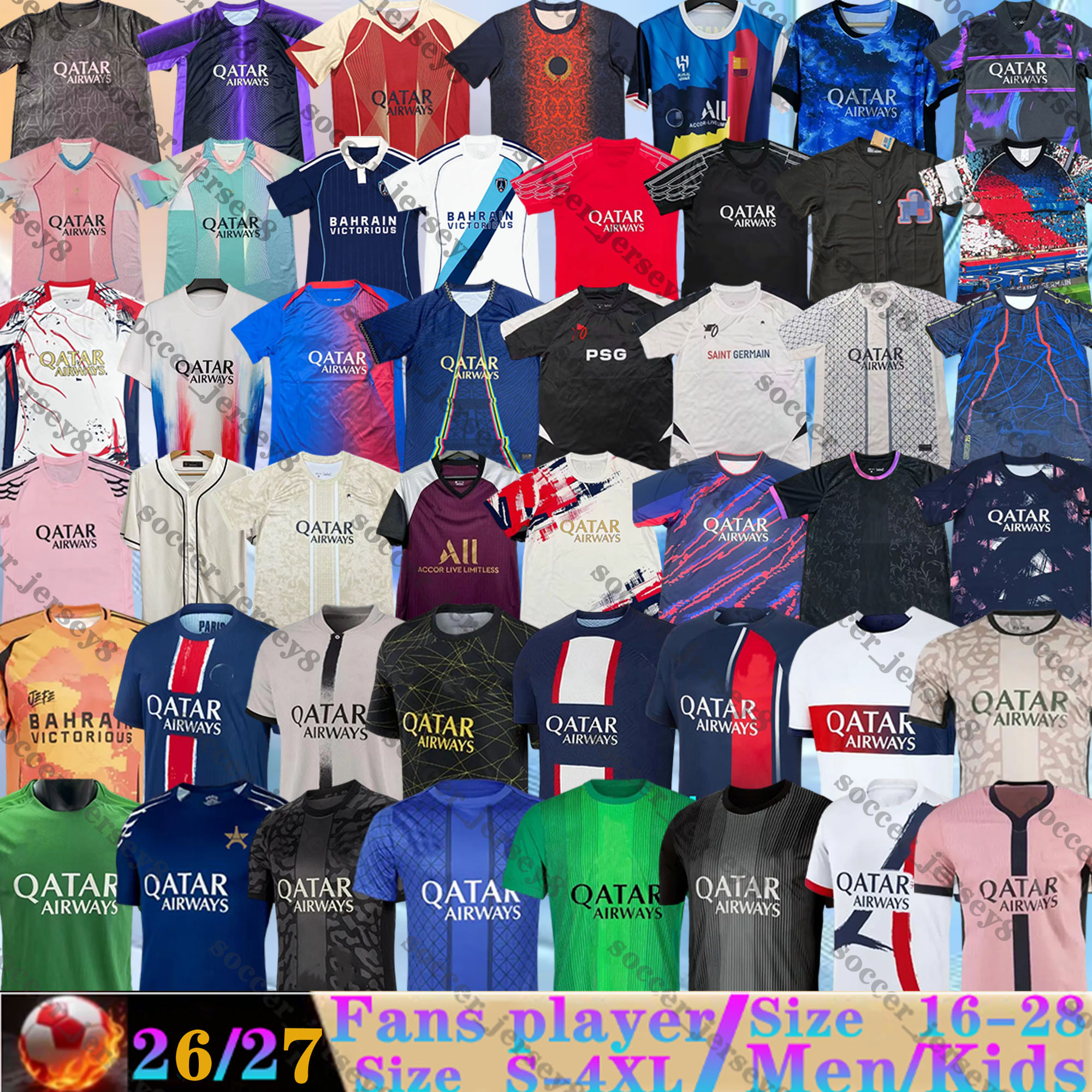 22 23 24 25 26 O.DEMBELE PSGES soccer jerseys Kvaratskhelia D.DOUE JOAO NEVES BARCOLA N.MENDES HAKIMI 2025 2026 men goalkeeper CHEVALIER paris st germain football shirt