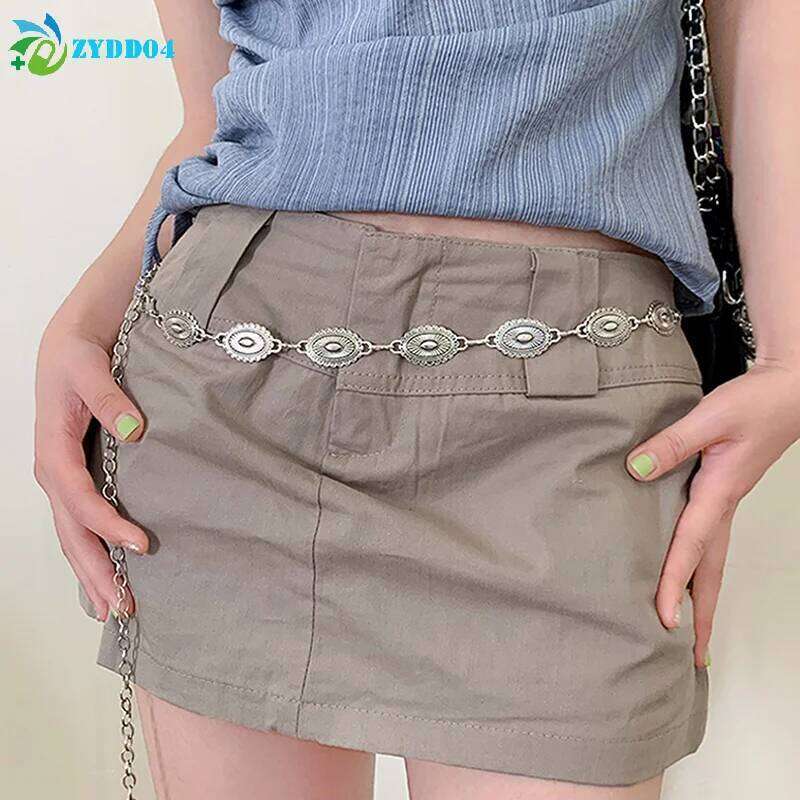 1PCS Retro Versatile Ethnic Style Metal Bohemian Belt For Women Sweater Chain Waist Seal Body Decor Accesso H260228