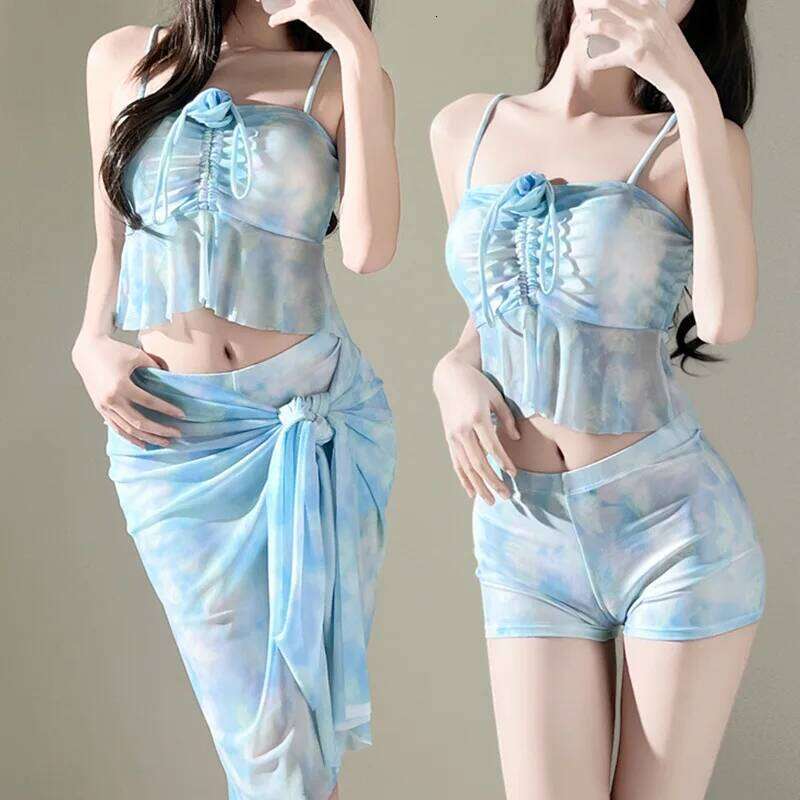 Fairy bikini three-piece split sexy hot spring women's belly beach swimsuit Z260301