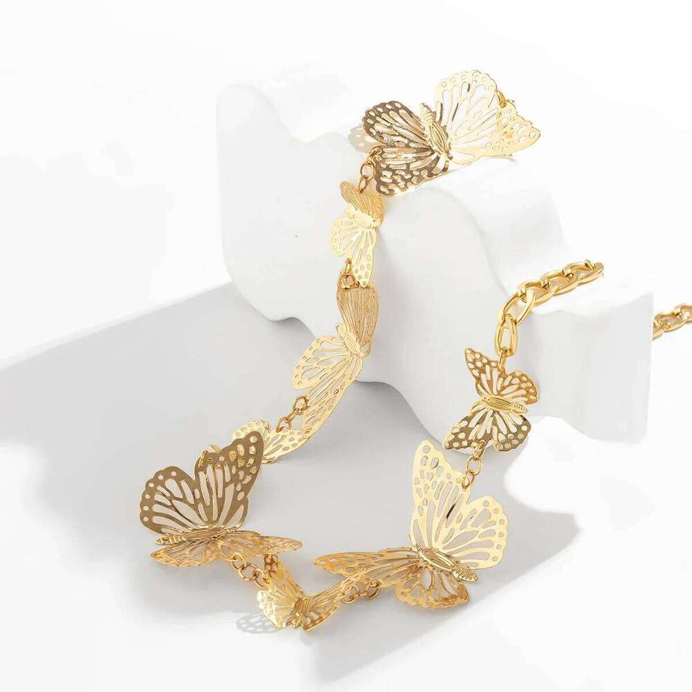 Salircon Punk Three-dimensional Hollow Butterfly Waist Trend Metal Body Chain Hip-hop Sexy Summer Beach Jewelry H260228