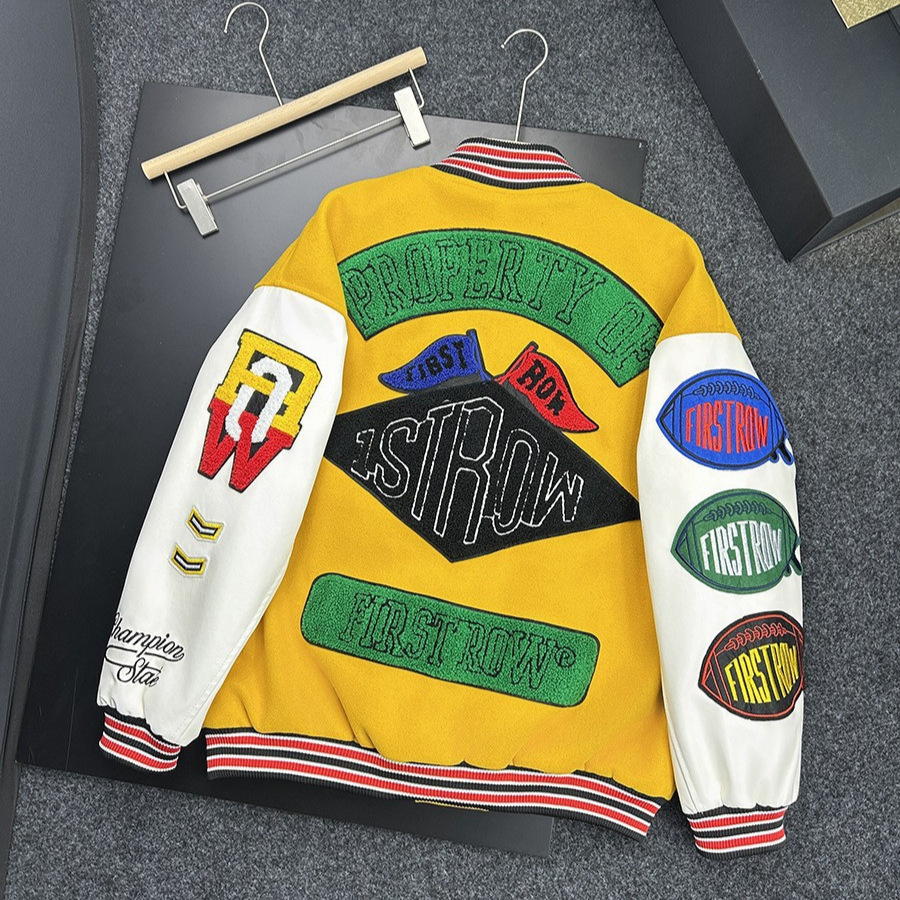 Luxury Brand Designer Clothes Patchwork Color-Block Jacket Baseball Jacket Unisex Spring Autumn American Retro Trendy Loose Coat 3D Digital Print